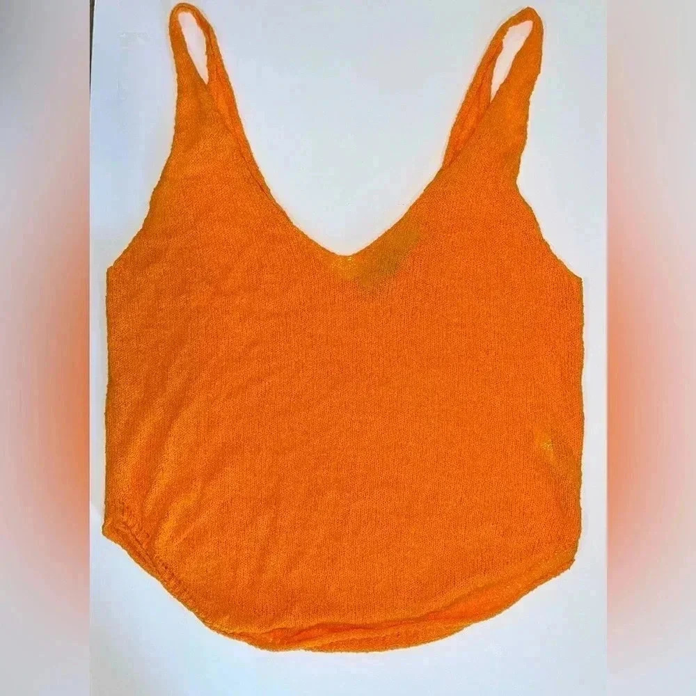 Free people beach bright orange top cover